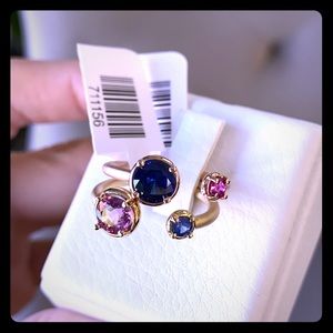 14K Rose Gold with Tourmaline and Sapphire
